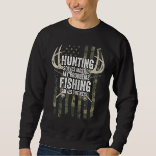 Sweatshirt Chasse Résoudre La Plupart De Mes Problèmes Pêcher