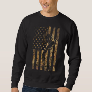 Sweatshirt Chasseur d'oiseaux faisan Drapeau américain Camouf