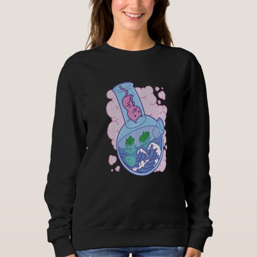 Sweatshirt Chat à bongue articulée (Devant)