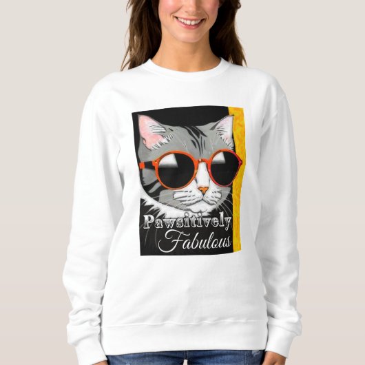 Sweatshirt Chat à la mode (Devant)