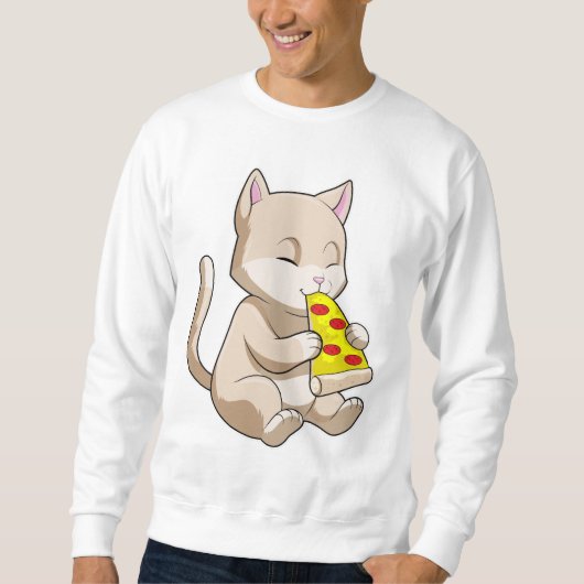 Sweatshirt Chat à la pizza (Devant)