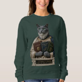 Sweatshirt Chat Aristote Bleu Russe (Devant)
