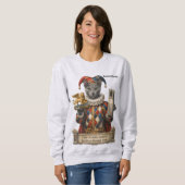 Sweatshirt Chat Arlequin Bleu Russe (Devant entier)