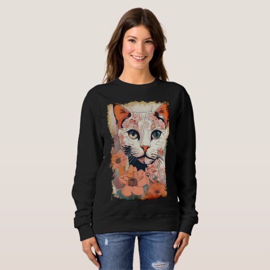 Sweatshirt Chat Artistique (Devant entier)