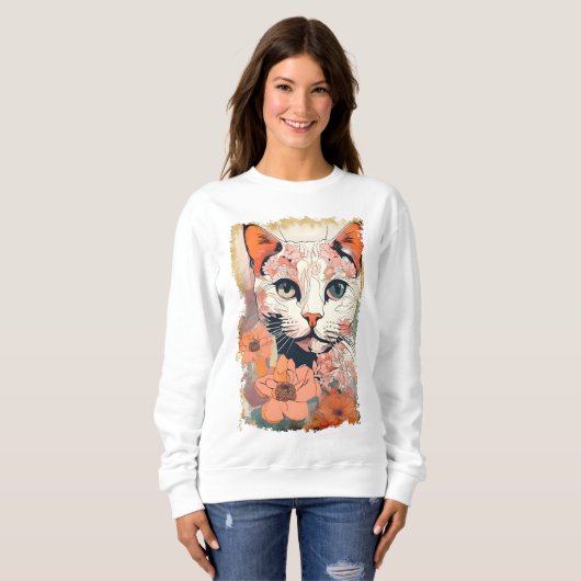 Sweatshirt Chat Artistique (Devant entier)