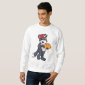 Sweatshirt Chat au baseball avec gant de baseball.PNG (Devant entier)