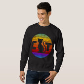 SWEATSHIRT CHAT AU COUCHER DU SOLEIL VINTAGE (Devant entier)