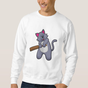 Sweatshirt Chat au cricket avec chauve-souris de cricket