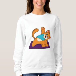 Sweatshirt Chat au Yoga avec tapis de Yoga