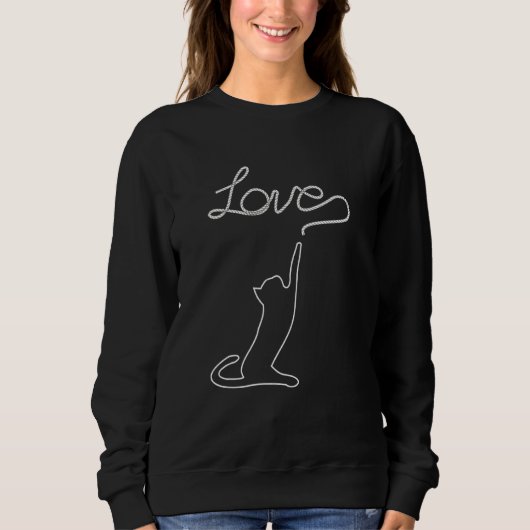 Sweatshirt Chat Avec Amour Pour Chats Kitten Chat Reaching De (Devant)