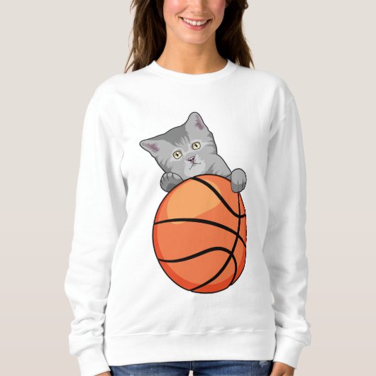 Sweatshirt Chat avec basket (Devant)