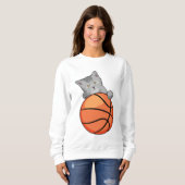 Sweatshirt Chat avec basket (Devant entier)