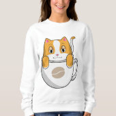 Sweatshirt Chat avec café Coupe (Devant)