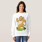 Sweatshirt Chat avec collier à la course (Devant entier)