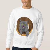 Sweatshirt Chat avec Donut (Devant)