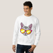 Sweatshirt Chat avec lunettes de soleil (Devant entier)