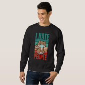 Sweatshirt Chat Avec Masque Je Déteste Déclaration Des Gens P (Devant entier)