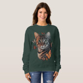 Sweatshirt Chat avec papillons Monarch (Devant entier)