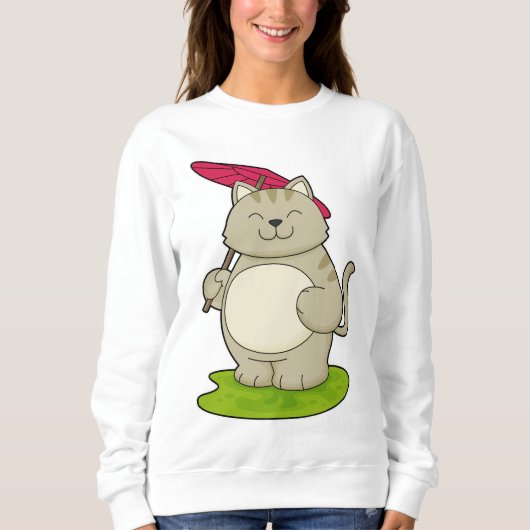 Sweatshirt Chat avec parapluie (Devant)