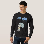 Sweatshirt Chat Avec Parapluie Dans Le Chat De Pluie (Devant entier)