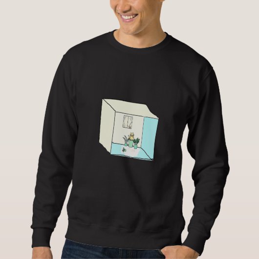 Sweatshirt Chat Avec Plantes Dans Une Boîte (Devant)