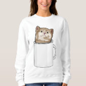 Sweatshirt Chat avec tasse de café (Devant)