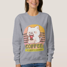 chat avec une citation de tasse de café coeur