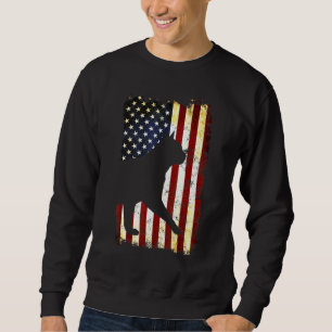 Sweatshirt Chat birman Silhouette Drapeau américain 4 juillet