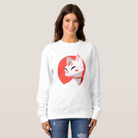 Sweatshirt Chat blanc mignon (Devant entier)
