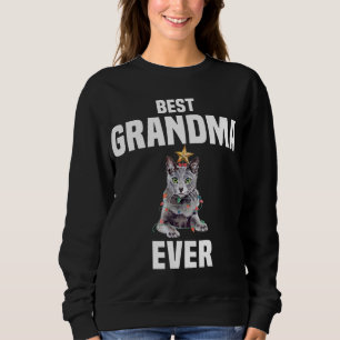 Sweatshirt Chat bleu russe mignon avec Fairy Lights Meilleur