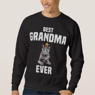 Sweatshirt Chat bleu russe mignon avec Fairy Lights Meilleur