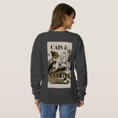 Sweatshirt Chat&bouddles lecture livres, design chatonT-shirt (Dos entier)