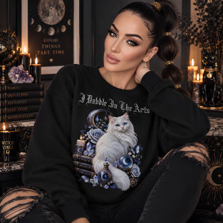 Sweatshirt Chat céleste artistique sorcière mystique
