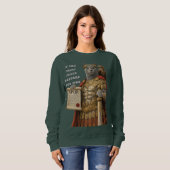 Sweatshirt Chat César Bleu Russe (Devant entier)