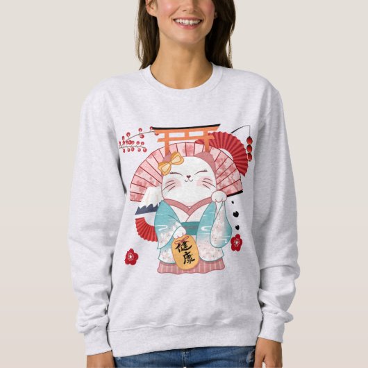 Sweatshirt Chat chanceux (Devant)