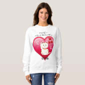 Sweatshirt Chat chanceux avec amour (Devant entier)
