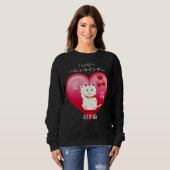 Sweatshirt Chat chanceux avec amour (Devant entier)