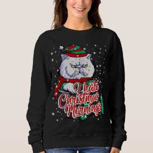 Sweatshirt Chat chaton grumpy de Noël elfe