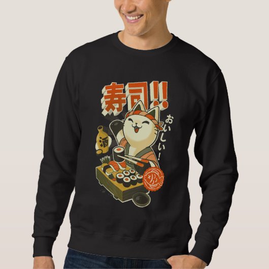 Sweatshirt Chat Chef Sushi (Devant)