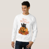 Sweatshirt Chat Citrouille (Devant entier)