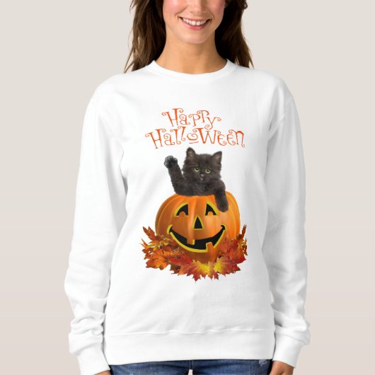 Sweatshirt Chat Citrouille (Devant)