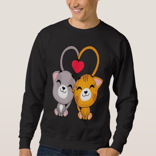 Sweatshirt Chat Coeur Valentines Jour Cute Kitten Kitty V Jou (Devant)