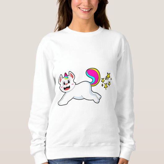 Sweatshirt Chat comme licorne (Devant)