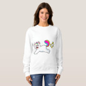 Sweatshirt Chat comme licorne (Devant entier)