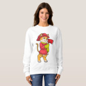 Sweatshirt Chat comme pompier avec Ax (Devant entier)