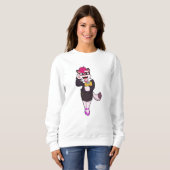 Sweatshirt Chat comme secrétaire avec Bloc-notes (Devant entier)