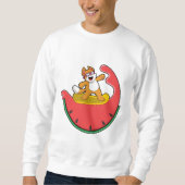 Sweatshirt Chat comme surfer avec Watermelon (Devant)