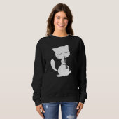 Sweatshirt Chat cool Jouant À L'Hipster Hippy Clarinet (Devant entier)