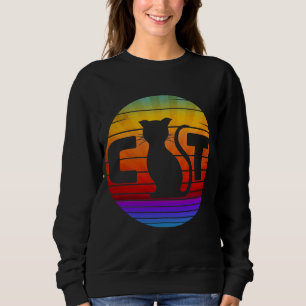 SWEATSHIRT CHAT COUCHER DE SOLEIL VINTAGE