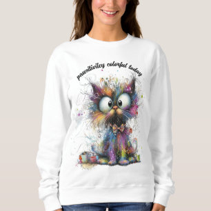 Sweatshirt Chat couleur Whimsical se sentant coloré aujourd'h